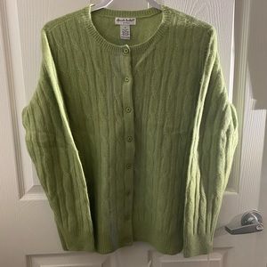 NWT Alexandra Bartlett Women’s Light Green Wool Cardigan - Size 1X